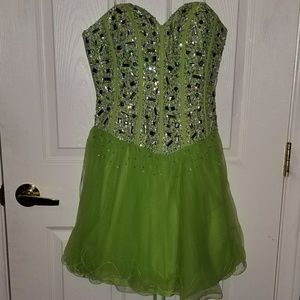 short green strapless dress